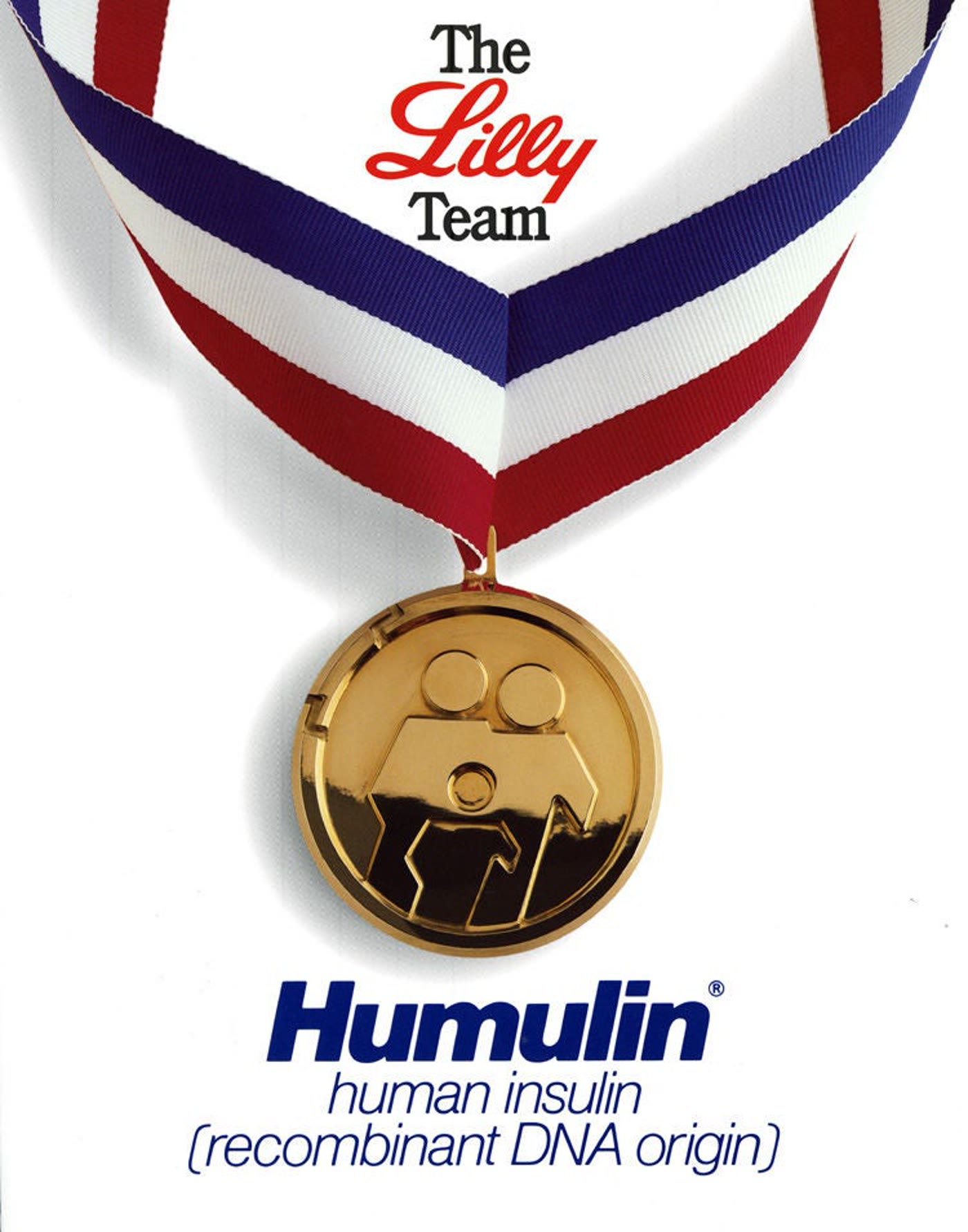 Historical Humulin advertisement celebrating the Lilly team